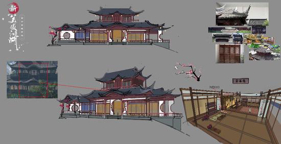《新笑傲江湖》新版“划地分盟战势再起”2.20上线(图3) 梅庄场景设计图