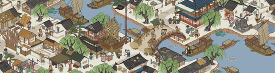 古镇模拟经营类手游《江南百景图》将于7月2日正式上线!(图3) 《江南百景图》游戏画风上河桥