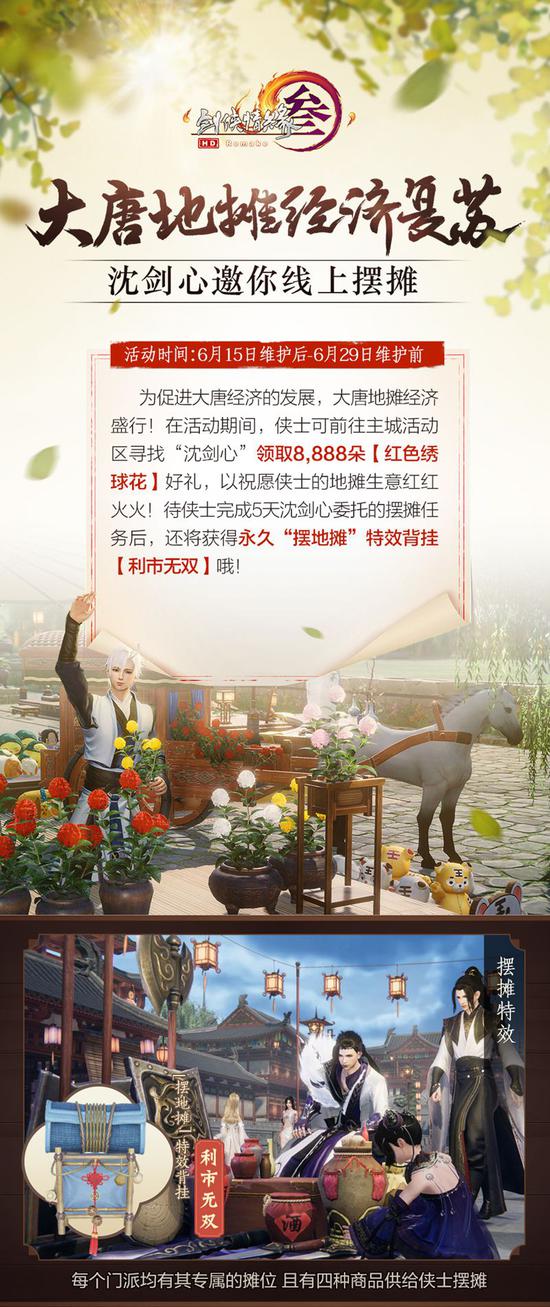 《剑网3》地摊经济复苏,沈剑心邀你来摆摊(图1) 《剑网3》地摊经济复苏,沈剑心邀你来摆摊(图1)