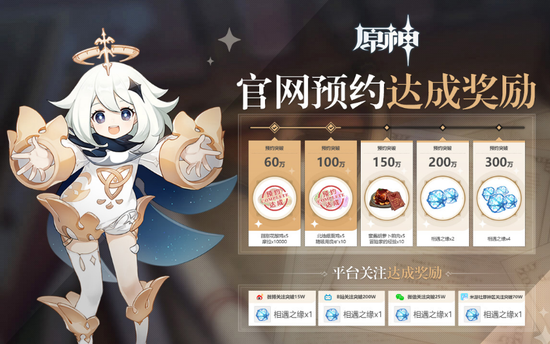《原神》预约专题上线 奖励首曝光(图2) 预约奖励一览